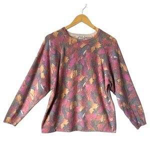 Vintage Eaton Angora & Lambswool Soft Floral sweater XL